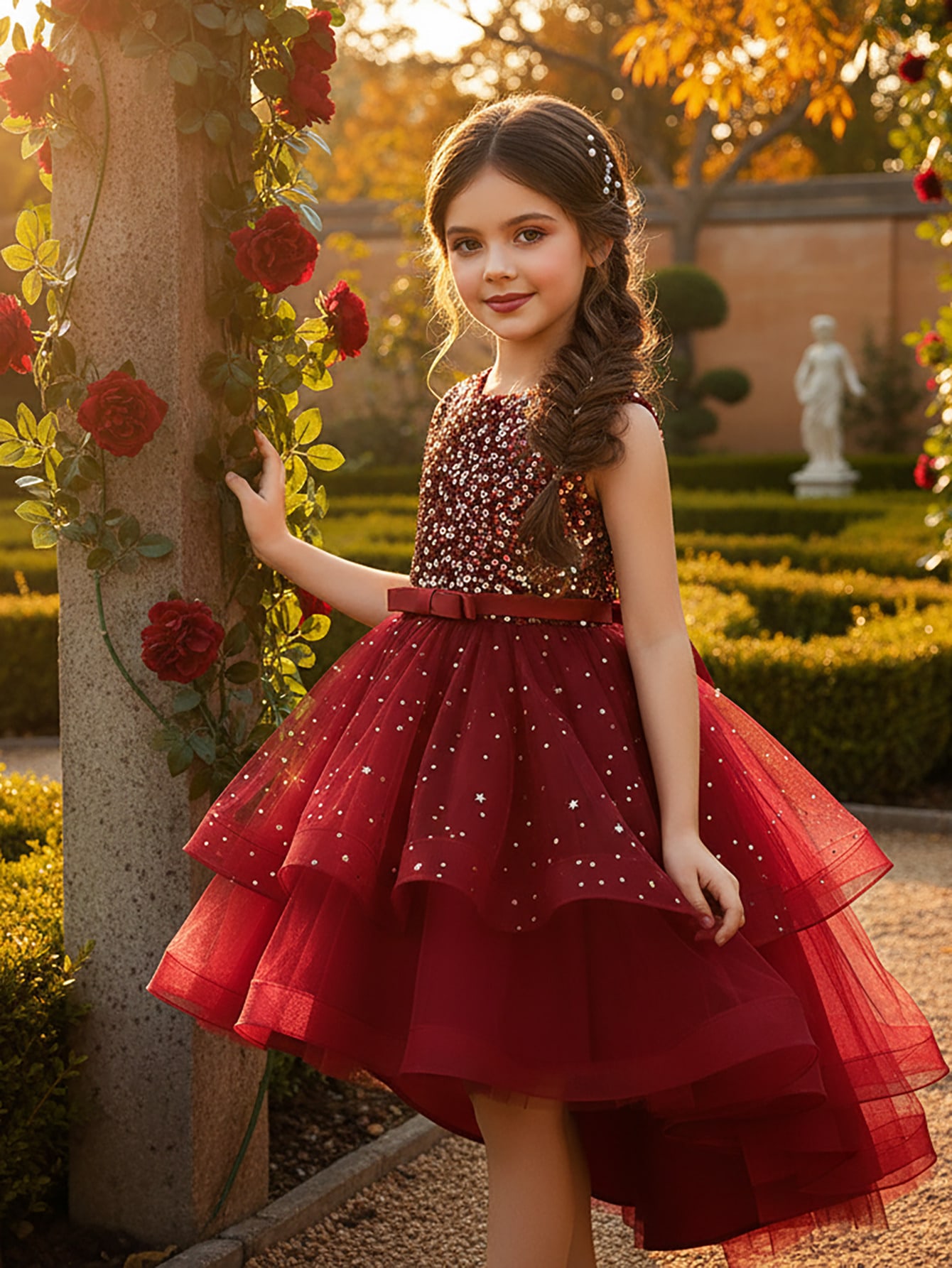 Baby Clothing For Girls - 女の赤ちゃんプリンセス花柄スパンコールドレスオフショルダー幼児子供チュール Vestido パーティー結婚式ページェントベビー服 3-12Y