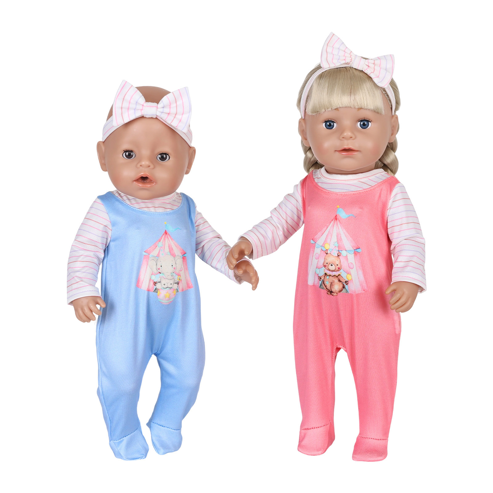 Baby Clothing Items - 人形の服 16-18 インチ 40-45 センチメートルベビードール用サーカスパターン服セットリボーンドールベビードール子供のおもちゃ誕生日プレゼント