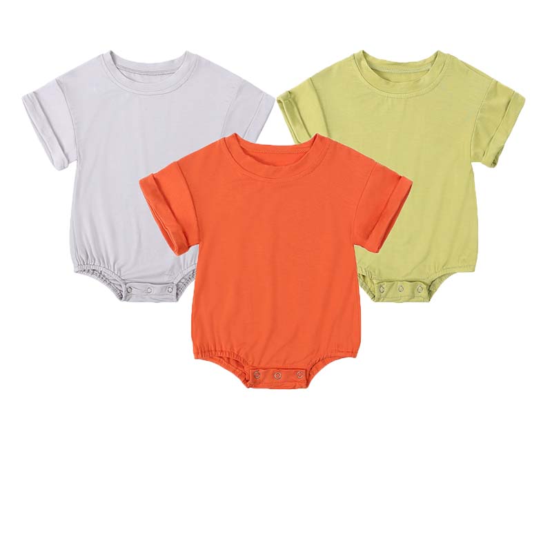 Bamboo Bodysuit Baby - ベビー服竹繊維ボディスーツ 0-24 ヶ月夏長袖無地ワンジー新生児男の子女の子衣装