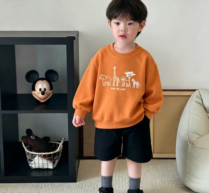 Baby Zebra Clothing - ベビーキッズカジュアルスウェットシャツ野生動物キリンゼブラプリントクルーネック長袖トップ子供人気服幼児6M-6Yトップス着用