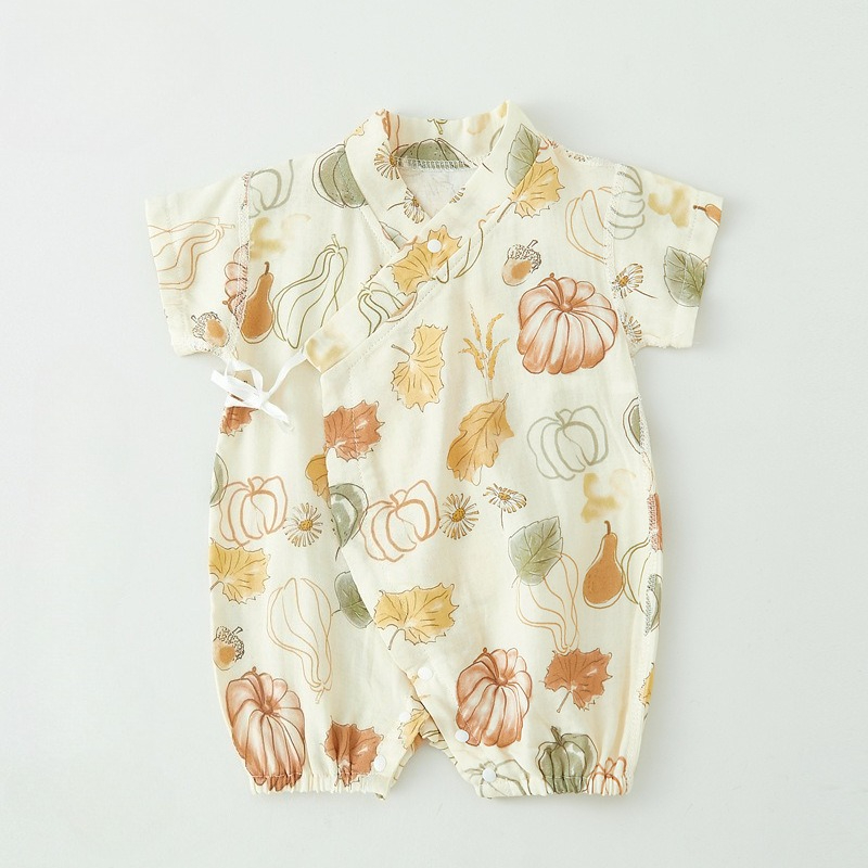 Bamboo Bodysuit Baby - ユニセックスベビーサマーロンパースベビー服女の子用かわいいプリント半袖ロンパース快適で通気性のある男の子用外出着