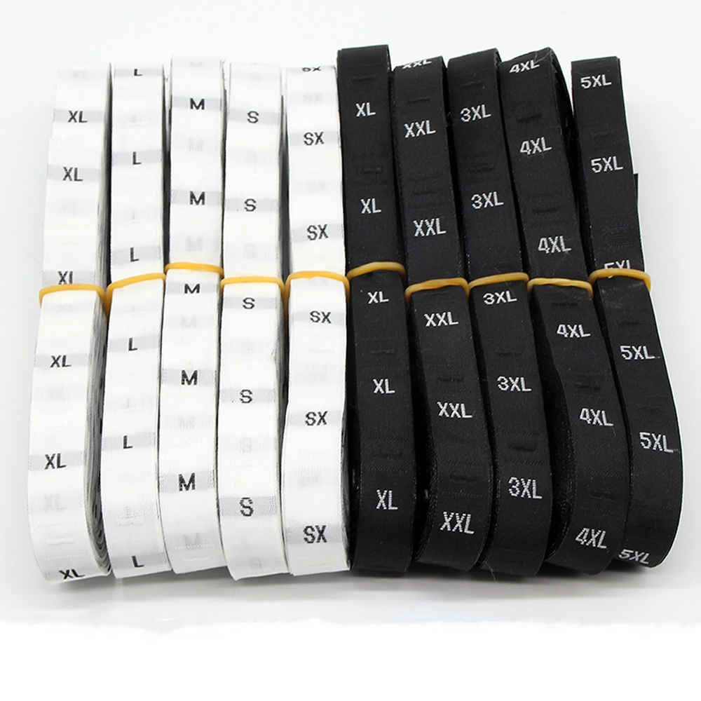 Baby Clothing Labels - 500ピース/ロット在庫サイズ番号xs sml xl服のラベル子供服年齢タグ高さサイズ織ラベルサイズ