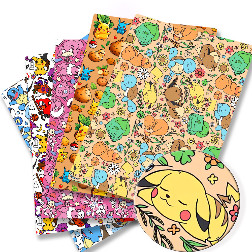 Baby Clothing Items - 子供のためのポケモン漫画プリント生地,手作りの縫製,パッチワーク,キルティング,ベビードレス,ホームシート,140x50cm