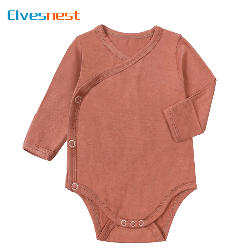 Bamboo Bodysuit Baby - ファッションソリッド新生児服男の子ボディスーツ綿長袖竹繊維女の赤ちゃん服夏のベビー服 0-24 ヶ月