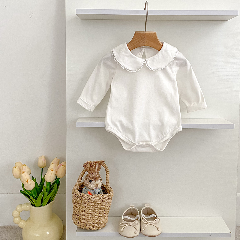新しい女の赤ちゃんロンパース女の赤ちゃん服幼児新しい首輪ロン - Bamboo Bodysuit Baby のレビューと価格