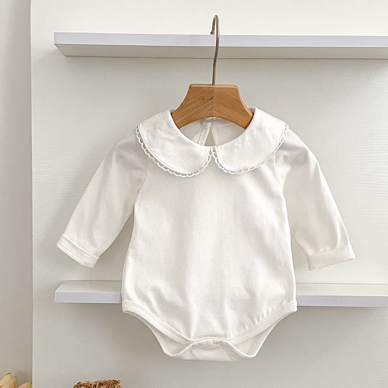 新しい女の赤ちゃんロンパース女の赤ちゃん服幼児新しい首輪ロン - Bamboo Bodysuit Baby のレビューと価格