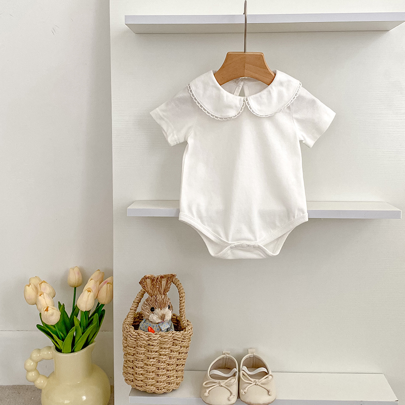 0-24 メートル夏新生児キッズベビー女の子人形の首輪無地ロ - Bamboo Bodysuit Baby のレビューと価格