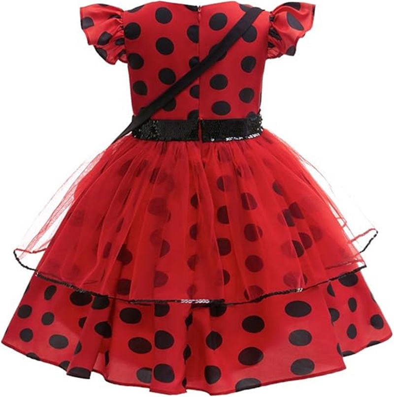 女の子コスプレ衣装水玉赤いドレスバッグ手袋マスクイヤリング子 - Baby Clothing Sizes のレビューと価格