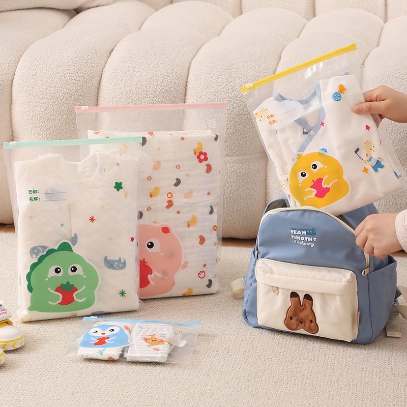 5 個の漫画ベビー服収納袋、防水再封可能なジッパーと書き込み - Baby Clothing Labels のレビューと価格