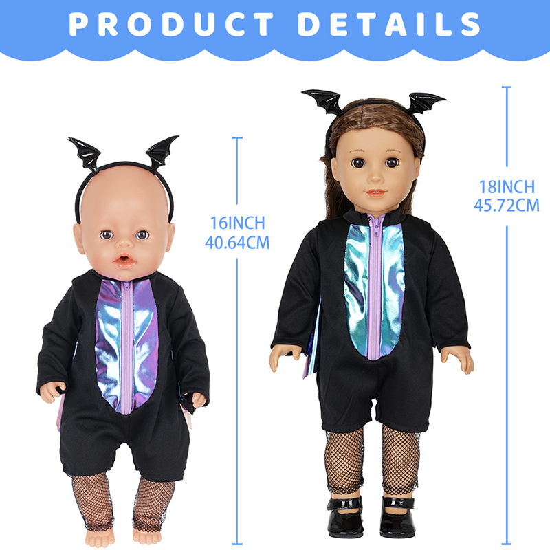 人形服セット 16-18インチのベビードール用 ハロウィン服 - Baby Clothing Items のレビューと価格
