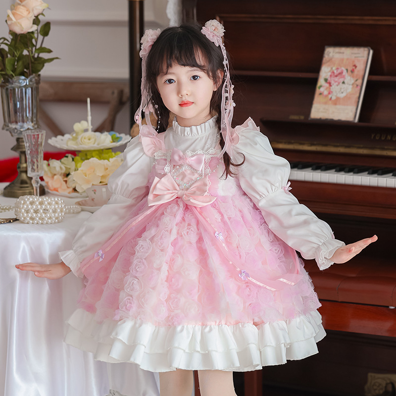 春の子供服女の子高品質パフスリーブプリンセスドレスベビーキッ - Baby Clothing High Quality のレビューと価格