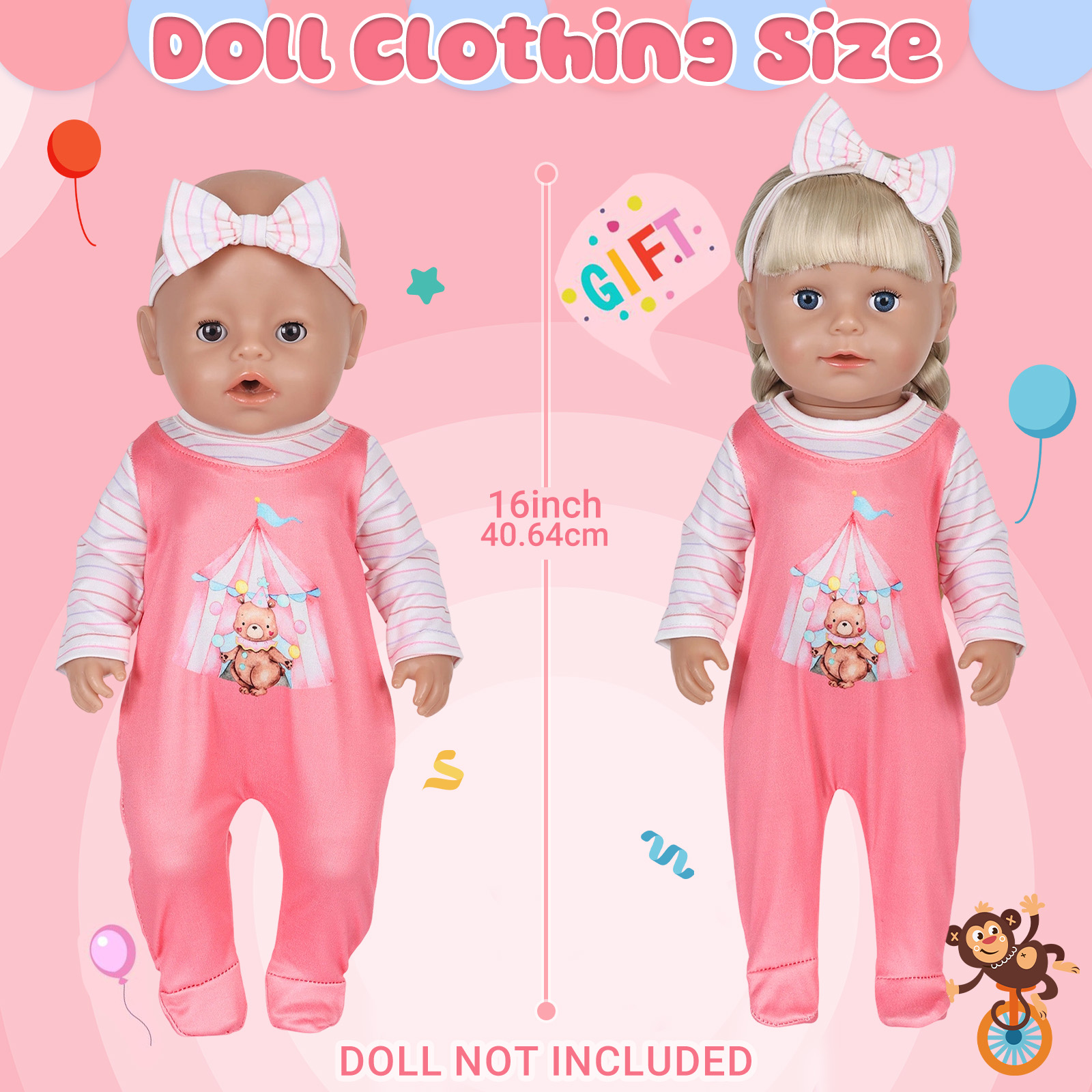 人形の服 16-18 インチ 40-45 センチメートルベビ - Baby Clothing Items のレビューと価格
