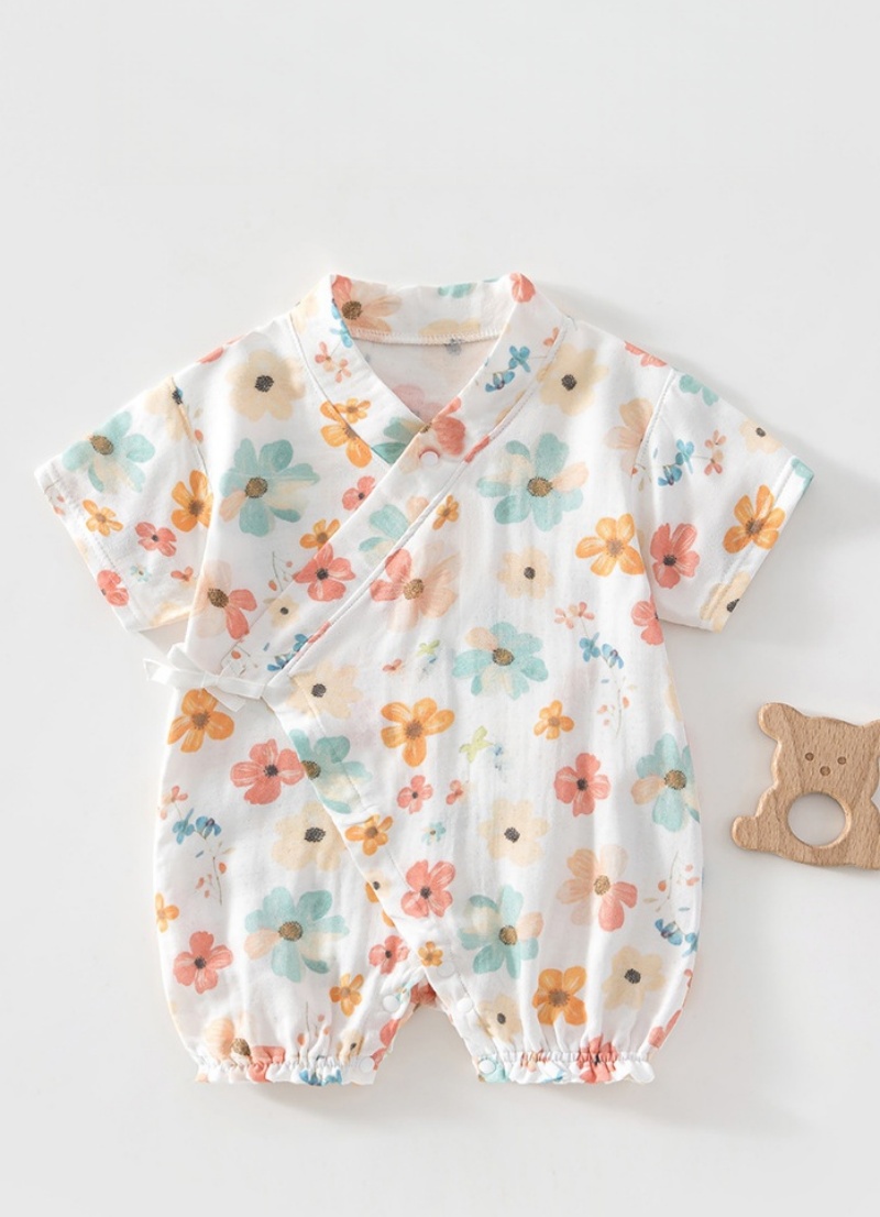 0-2Y 夏ベビー新生児ボディスーツ幼児男の子女の子花柄半袖 - Bamboo Bodysuit Baby のレビューと価格