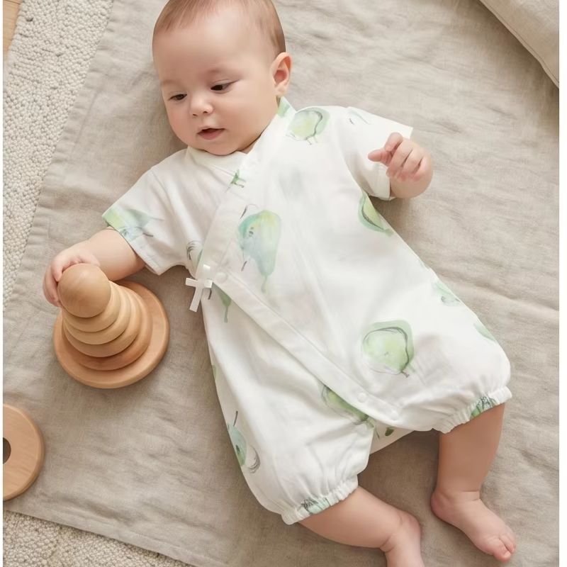 夏用ベビー新生児ボディスーツ梨柄半袖ロンパース幼児男の子女の - Bamboo Bodysuit Baby のレビューと価格