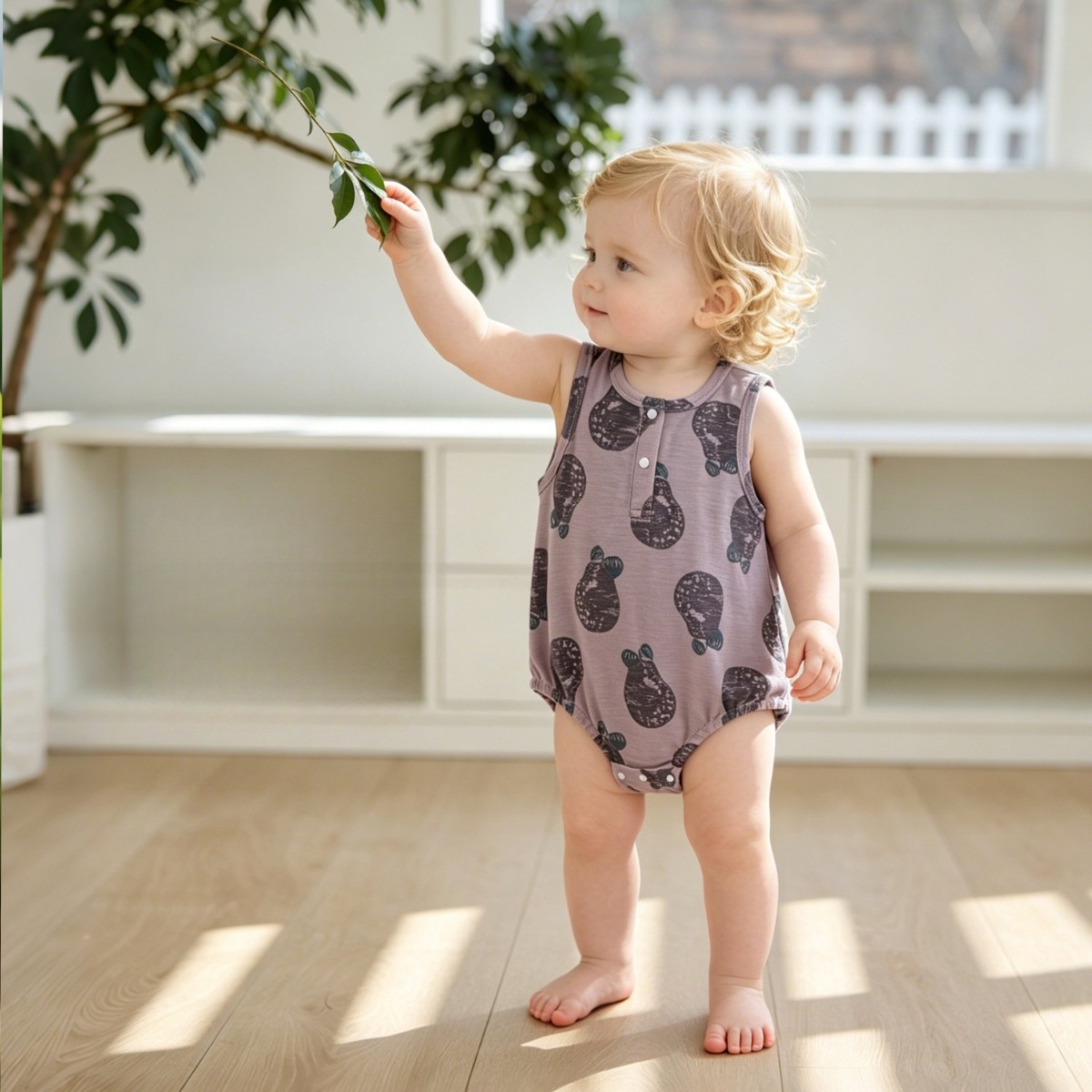 夏用ノースリーブベビーロンパース ソフト竹綿混紡ワンピース  - Bamboo Bodysuit Baby のレビューと価格