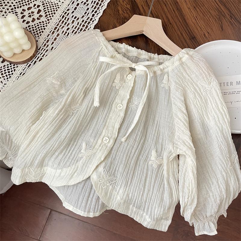 蝶の刺繍が付いた日焼け止めの服,キッズジャケット,女の赤ちゃ - Baby Zebra Clothing のレビューと価格