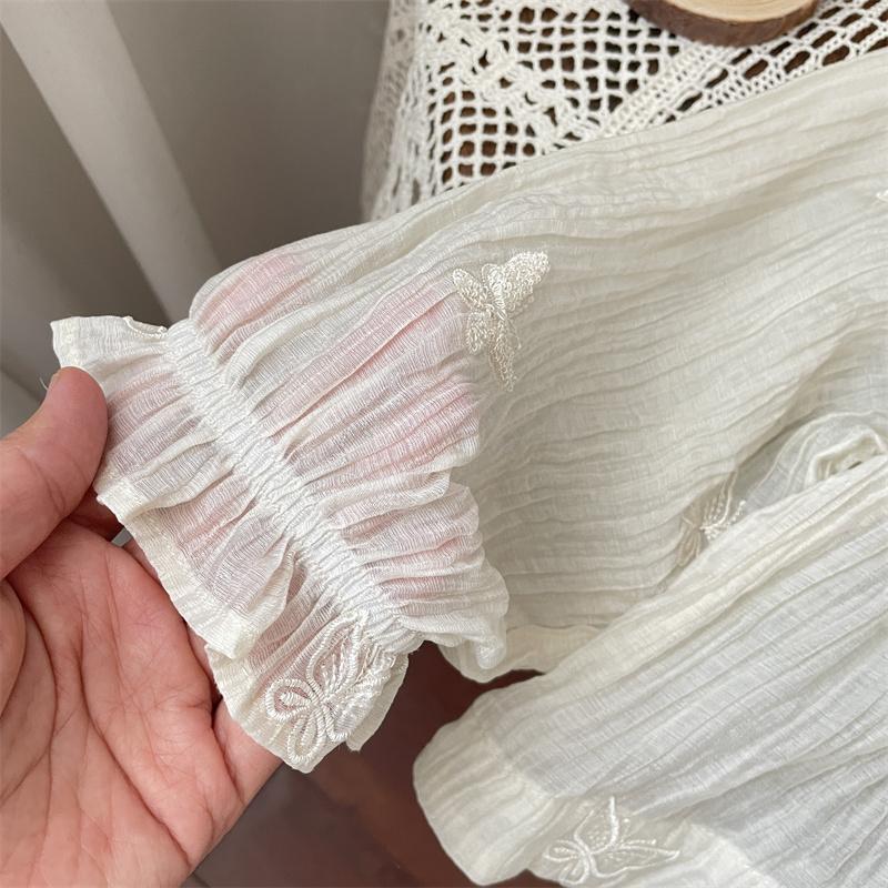 蝶の刺繍が付いた日焼け止めの服,キッズジャケット,女の赤ちゃ - Baby Zebra Clothing のレビューと価格