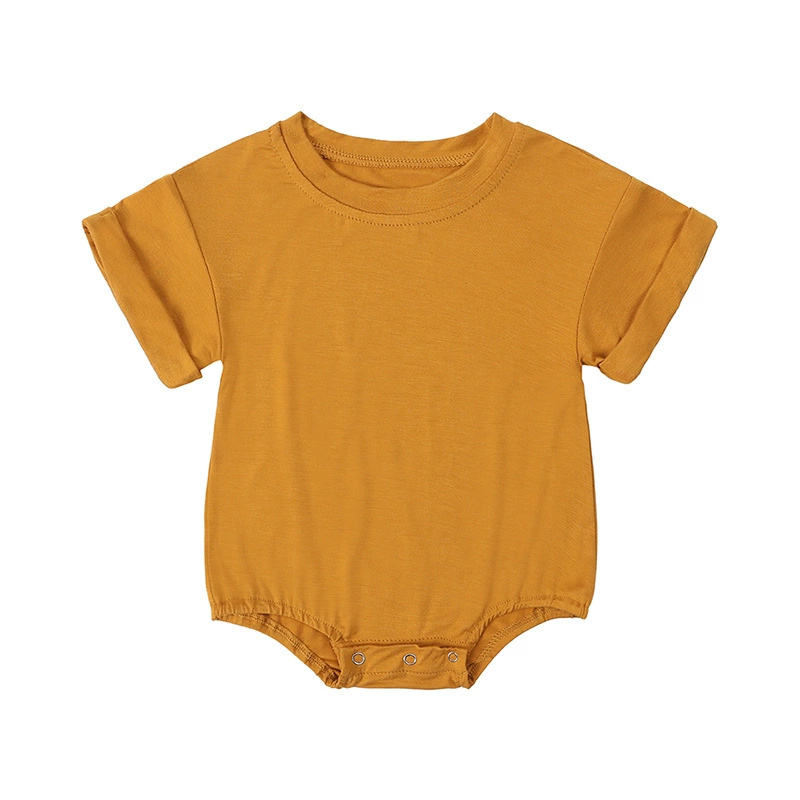 新生児男の子女の子ベーシックソリッド半袖ロンパース竹繊維ボタ - Bamboo Bodysuit Baby のレビューと価格