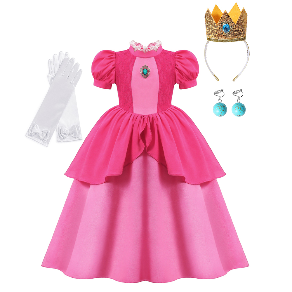子供のためのピーチコスプレドレス,映画のロールプレイング,フ - Baby Clothing Sizes のレビューと価格