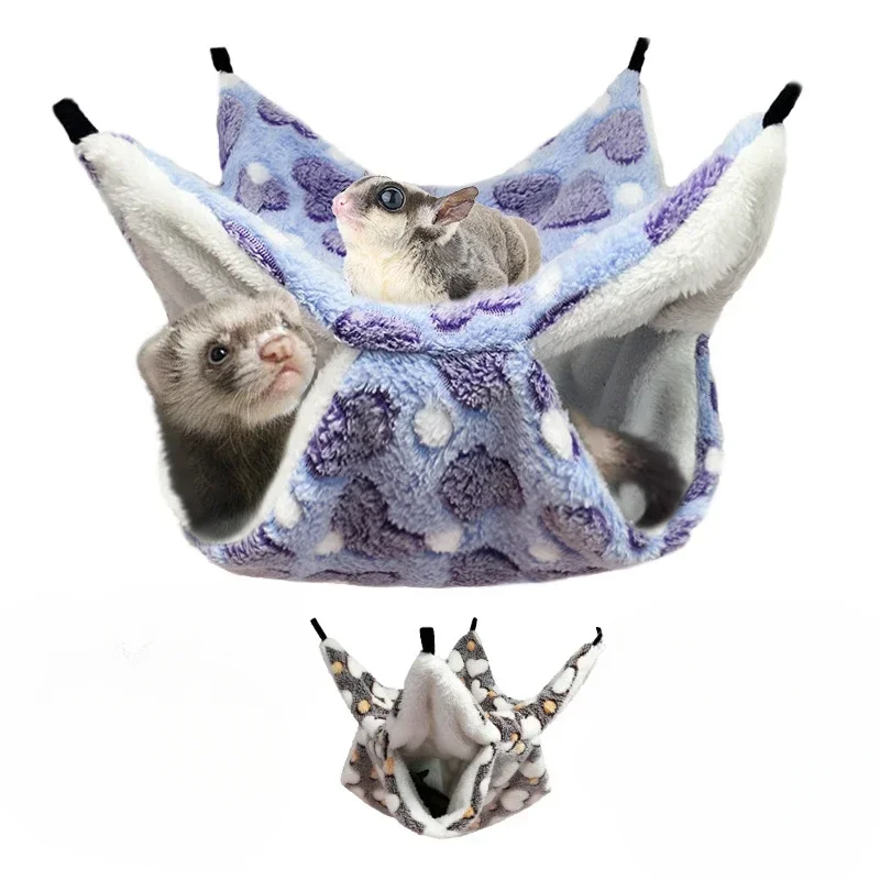 ラット用の二重厚ぬいぐるみハンモック、ハムスター用の暖かいベ - Fleece Sleep Bag のレビューと価格