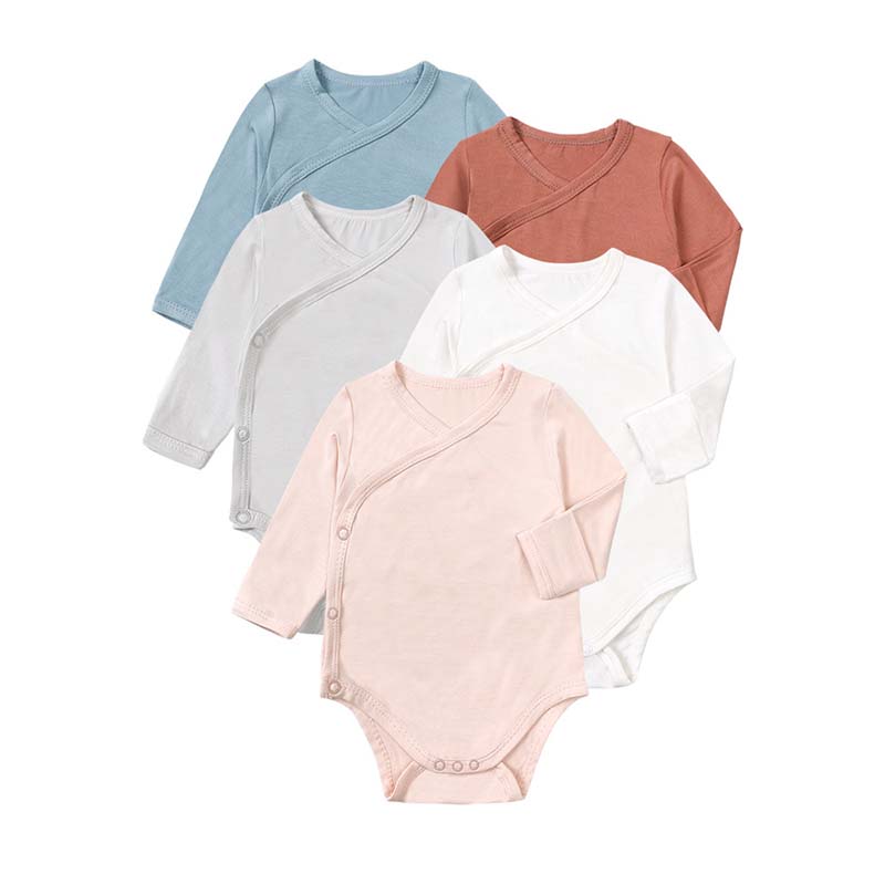 ベビー服 0-24 ヶ月竹繊維ボディスーツ長袖無地斜めワンピ - Bamboo Bodysuit Baby のレビューと価格