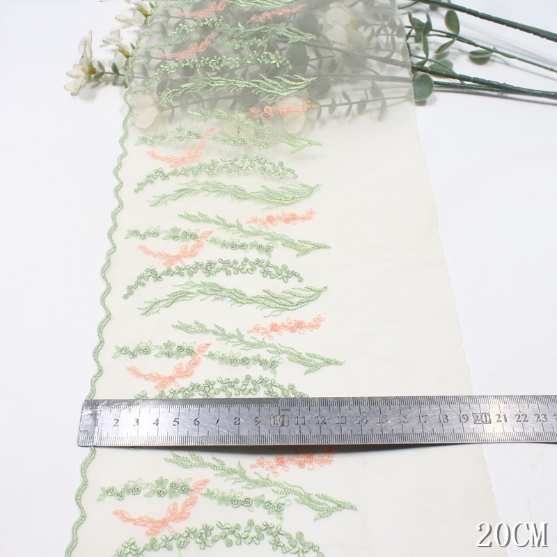 1ロット/31ヤード高品質ヌードソフトチュール花柄刺繍レース - Baby Clothing High Quality のレビューと価格